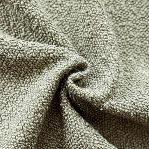 Image of Foindtower Set of 2, Decorative Textured Boucle Throw Pillow Covers Accent Solid Pillow Cases Neutral Soft Couch Cushion Case for Chair Sofa Bedroom Living Room Home Decor 24x24Inch Dirty Sage Green