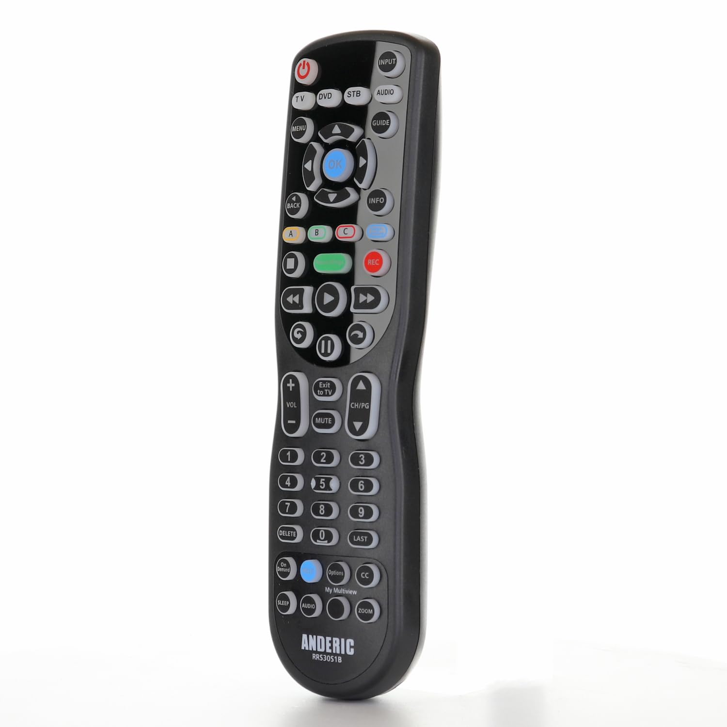 Anderic S30-S1B pour boîtiers de câbles AT&T U-Verse | Télécommande universelle d'apprentissage à 4 appareils | S30-S1A | 5601BC0001R - RRS30S1B