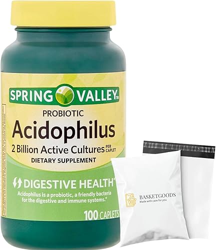 Suplemento Spring Valley Acidophilus, probióticos para mujeres y hombres, apoya la salud digestiva, 100 unidades, 2 mil millones de cultivos activos