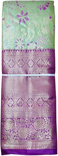 VFCollections Women's Kanchipuram Silk Pure Pattu Sarees With Blouse (VFC157-2)