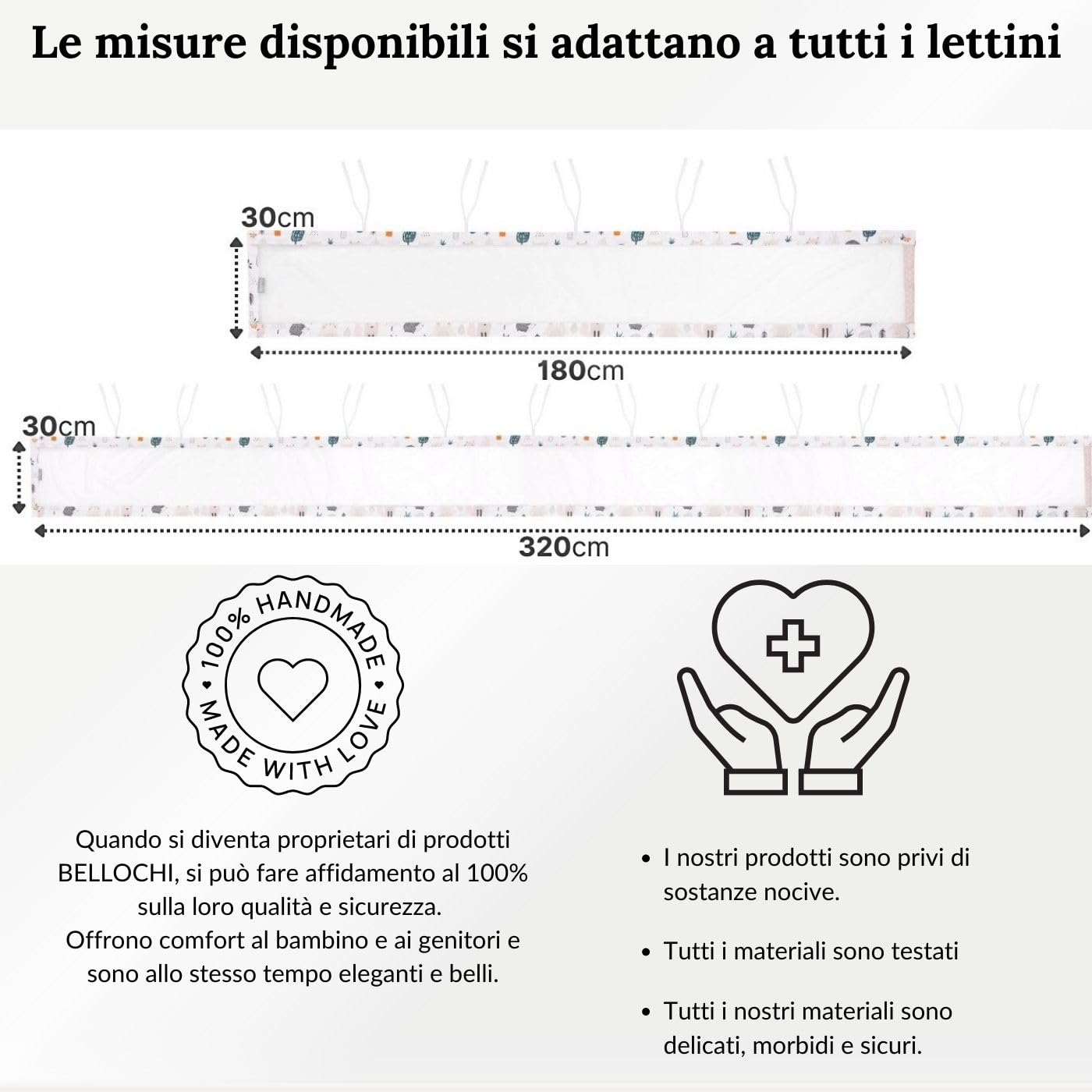 Bellochi Paracolpi Lettino 180 cm - Paracolpi Culla Universale in Morbido - Paracolpi per Letto Reversibile per Materasso 120x60 cm Rosetgrey