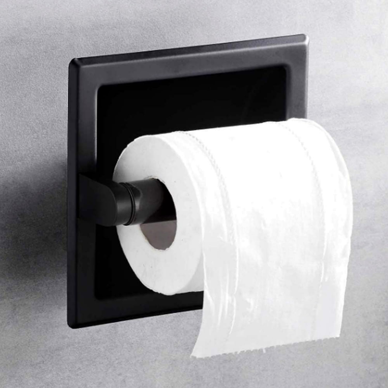 YWHWXB Toilet Paper Holder, Recessed, Stainless Steel, Wall-Mounted, Matte Black — Amazon image 6