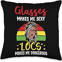 Vista 4 de Locs Afro Dreadlocks Love Beauty Hair Locs Make me Dangerous Afro Hair - Almohada negra de niña africana americana, 18 x 18 pulgadas, multicolor