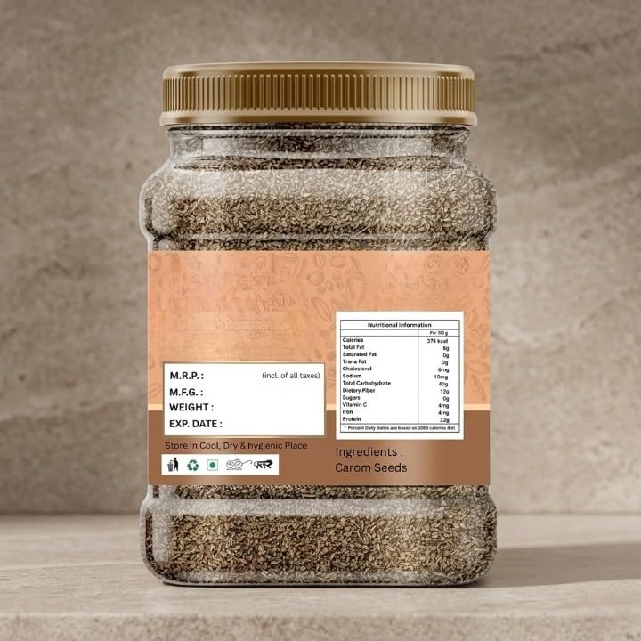 Premium Fresh Whole Ajwain Seeds 100gm | Carom Seeds | Ajamo | Aromatic Spice for Tadka, Paratha & Indian Recipes