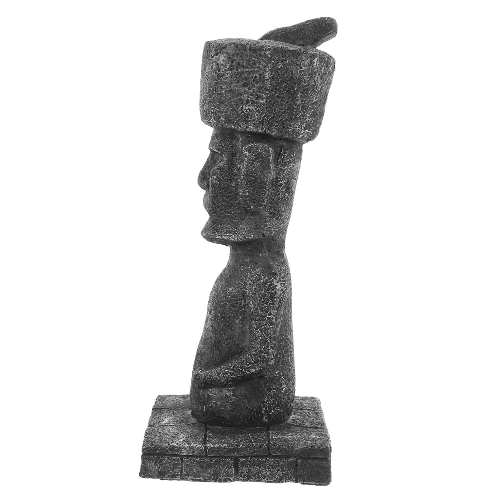 ULTECHNOVO Statua Moai Facile da Sistemare in Resina, Decorazione Antica Effetto Roccia Realistico Ornamento Paesaggistico per Acquario e Casa