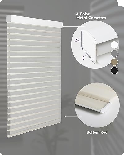 Miniatura 6 de Graywind Persianas motorizadas Shangrila compatibles con Alexa Google Control remoto recargable inteligente filtrado de luz persianas eléctricas de