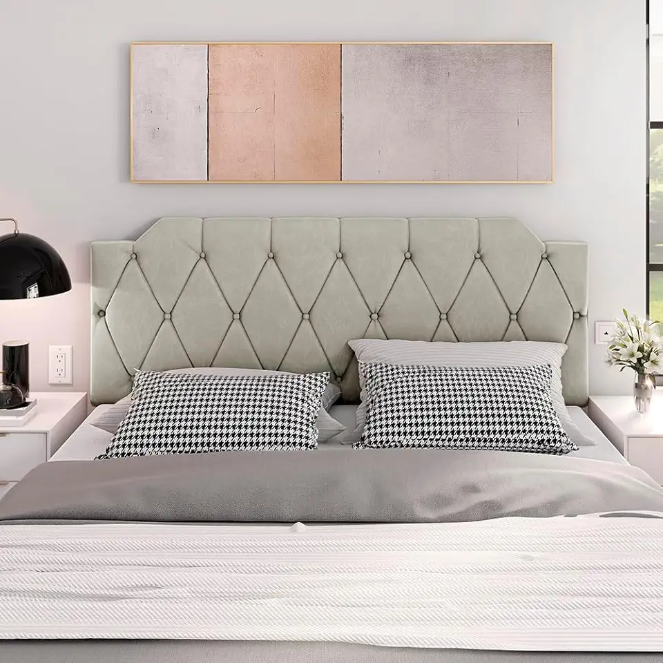 Cabeceira Kelly Box Estofada Painel Quarto Casal 1,40 Suspensa Almofadada Luxo Bege