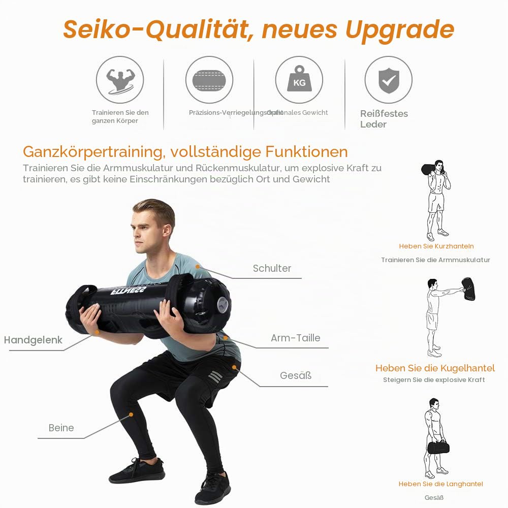 flintronic Aqua Bag, Adjustable Water Bag, Training Power Bag mit Wassergewicht, Bulgarian Bag Multistation Set Krafttraining für Weightlifting, Heimtraining,Tragbares Fitnessgerät