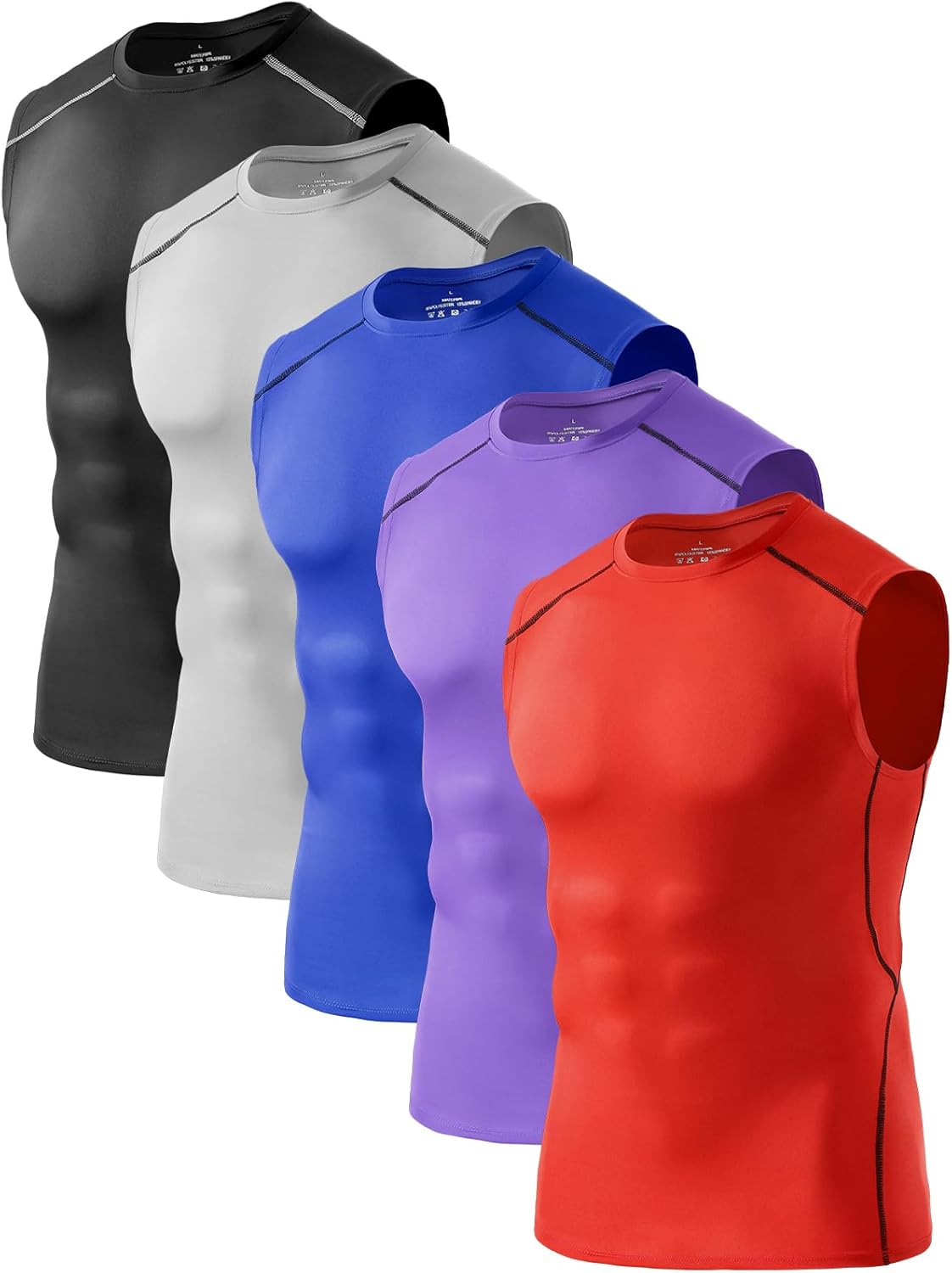 ATTIQOZI Men's Dry Fit Workout Tank Top Muscle Sleeveless Shirts for Men Compression Tank Top Gym Bodybuilding Running