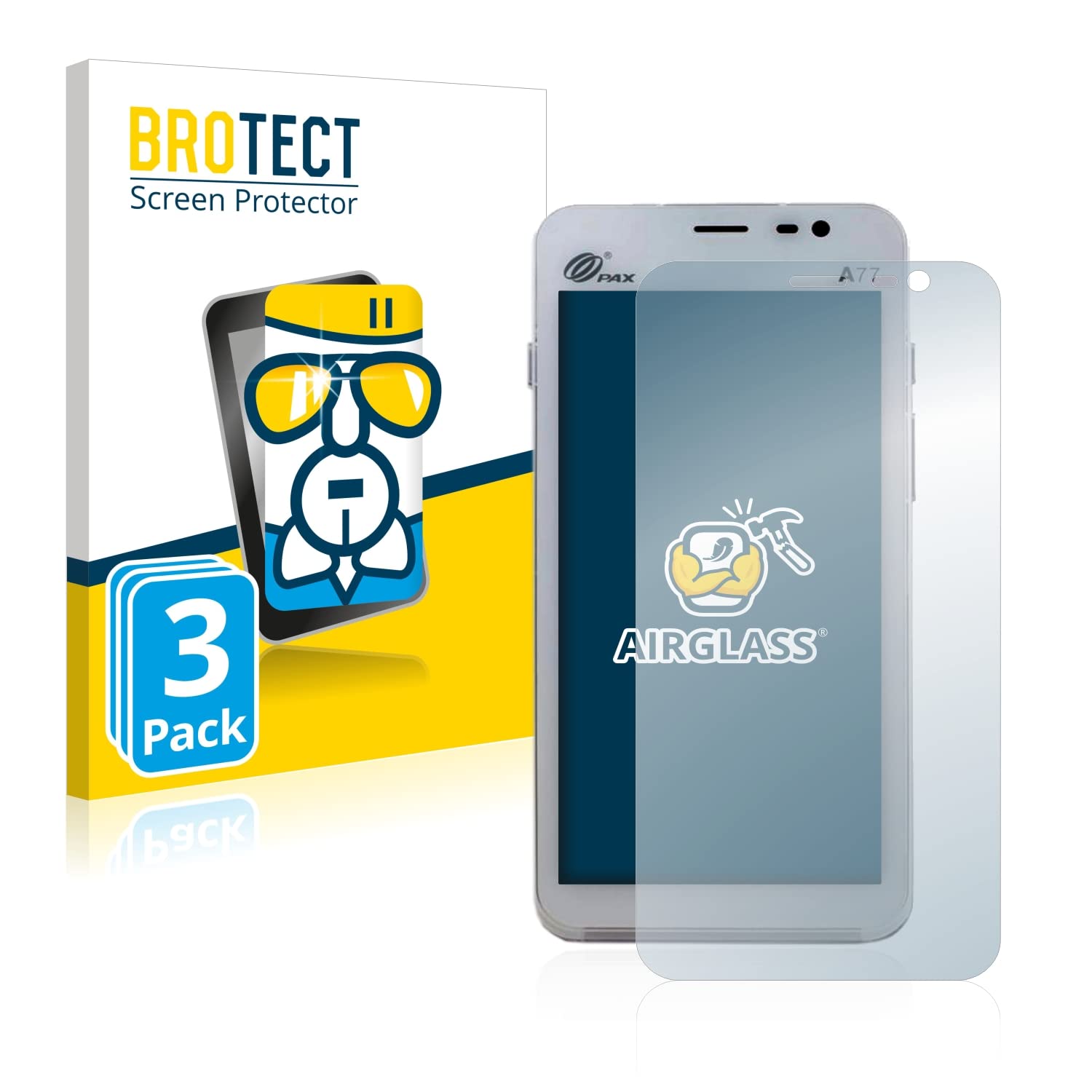 Brotect AirGlass Pellicola In Vetro Ibrido Per Cyrus CM 17 Hybrid (3 Pezzi) – Durezza 9H, Anti-impronta, Made In Germany