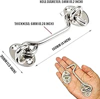 Vista 6 de Pestillo de puerta para valla al aire libre, puerta de granero, herrajes para dormitorios, pestillo de puerta de granero de 4 pulgadas, cierre