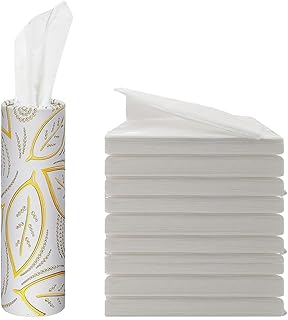 Car Tissue Refill Kit, Travel Tissues, Tissue Refill for Car Visor Tissue Holder, Car Tissues Cylinder, Round Tissue Boxes with 9 Packs Tissues, Car Napkins Perfect Fit Tissues Cylinder
