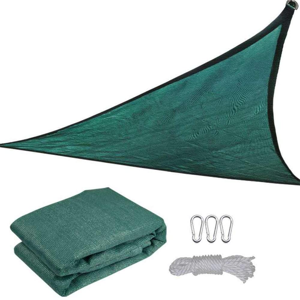 Tenda A Vela Triangolare Tenda da Sole Resistente Ai Raggi UV in Robusto Polietilene Ad Alta Densità (100% HDPE) per Feste All'aperto in Giardino E in Terrazza con Corda (5x5x5m,Verde)
