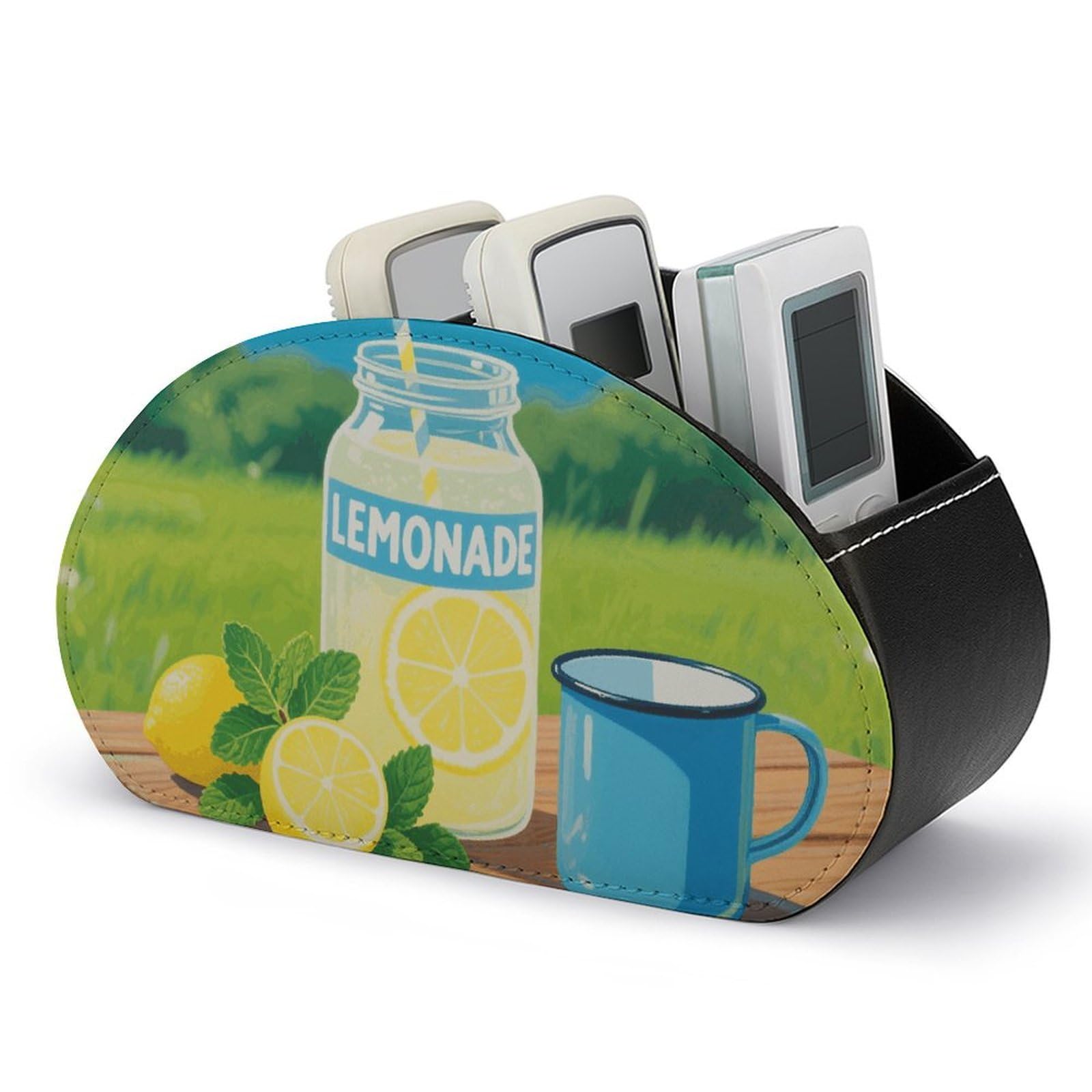 Support de télécommande en cuir PU de qualité supérieure pour bureau moderne