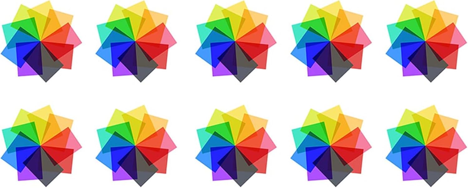 90Pcs Gel Light Filter Color Correction Colored Overlays Film Lighting Gel Filter for Film,Video,Photo (Multicolor)