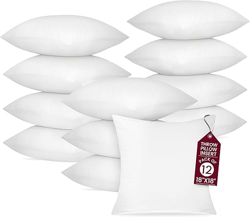 Miniatura 9 de Hannah Linen Juego de 4 almohadas de 14 x 14 pulgadas, almohadas para sofá y cama, almohadas cuadradas suaves y cómodas, cojín decorativo para