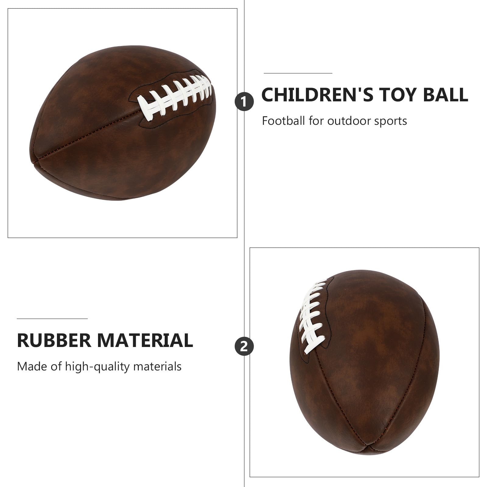 GALPADA Ballon de Rugby Américain Blanc en PU Élasticité et Toucher Agréable pour Entraînement et Compétition Adultes et Adolescents