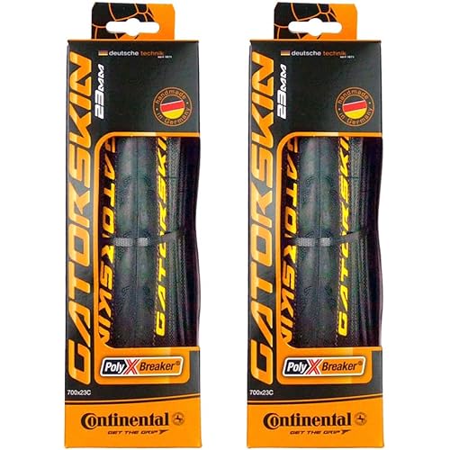 Continental Gatorskin - Road Bike Tire | Tough Urban & Touring Tire for Daily Riding - PolyX Breaker, Duraskin, 2 Pack