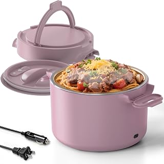 Electric Lunch Box, 33OZ Portable Food Warmer | 100W Rapid Heating & Leak-Proof 304 Stainless Steel | 3-in-1(Car 12V/24V & Home 110V) | Perfect for Work/Travel,On-the-Go,Ideal Gift for Men & Women
