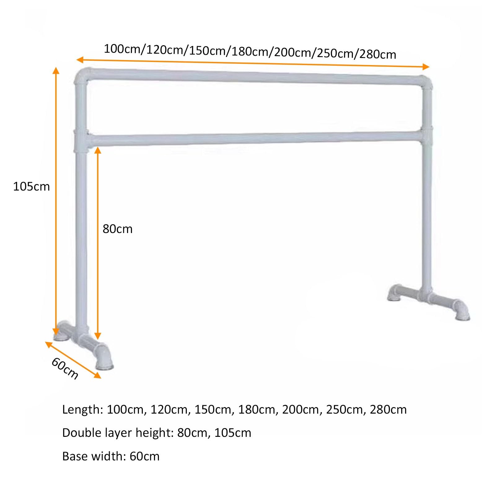 Barra de Ballet de Metal portátil de Doble Capa para gimnasios en casa: Barra de Entrenamiento de Baile de Fitness Ajustable, Adecuada para Adultos y niños, Ideal para Entrenamientos de Alta