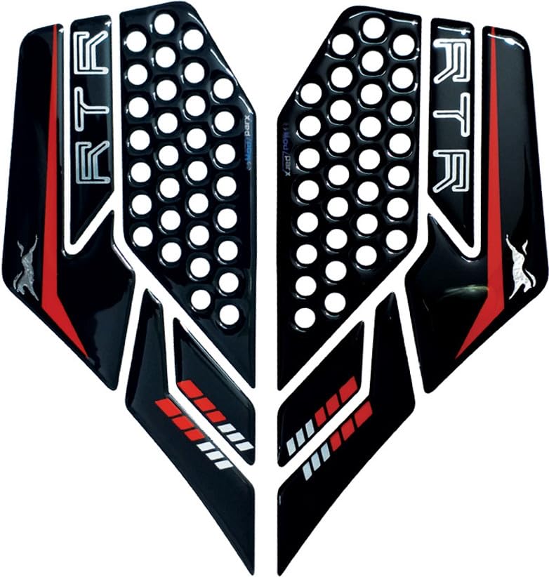 Side Kneepad Thigh Guard for Apache RTR 160/180, Black with Red Spider Design (G)-picture-20