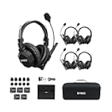 SYNCO XTALK XMax5 Wireless Intercom Headset System 2.4GHz 1640 feet 500 Meters Dual-Ear Team Communication Headset for Live Show Stage Performance Movie Shoot