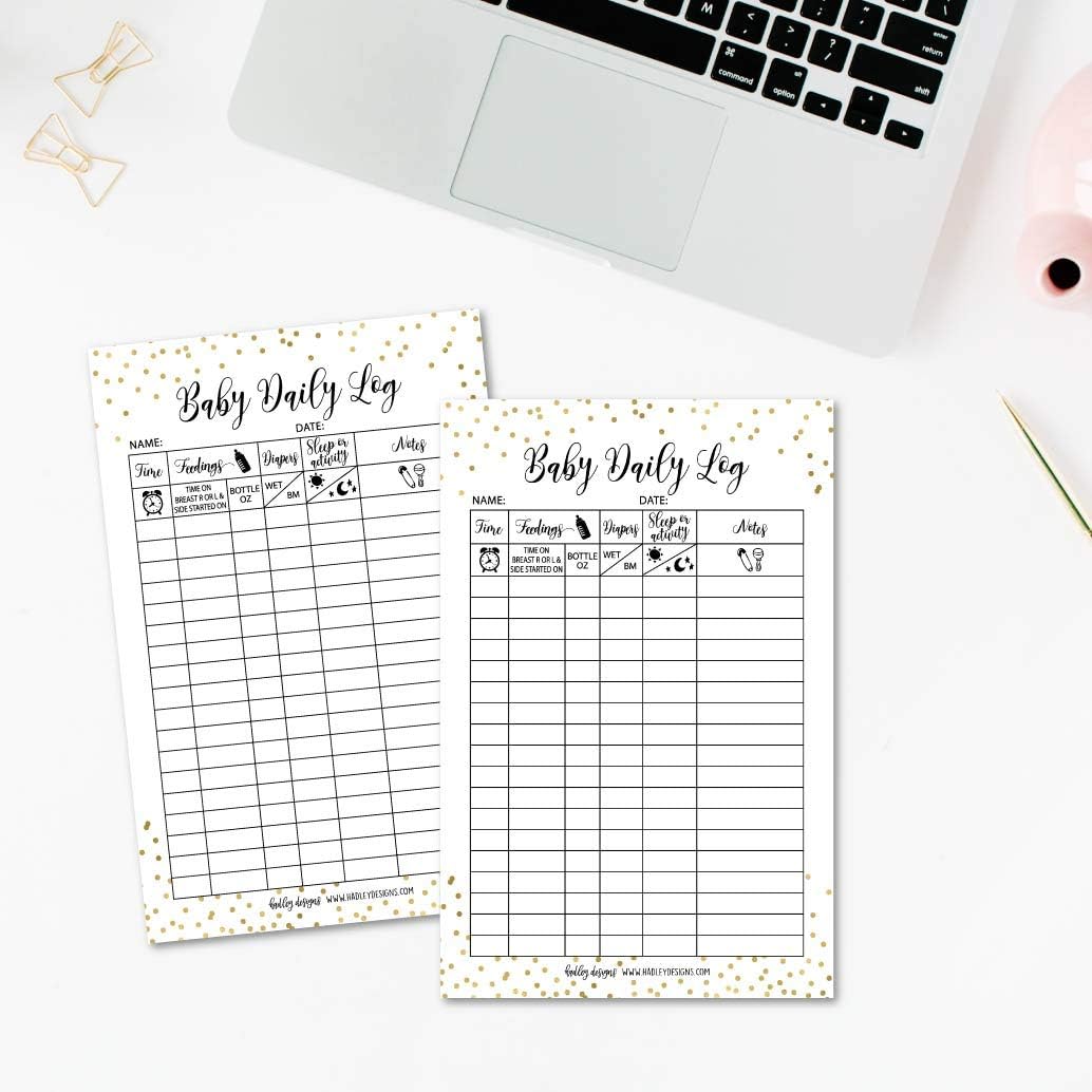 Newborn Baby Log Tracker Journal Book, Infant Daily Schedule, Feeding Food Sleep Naps Activity Diaper Change Monitor Notes For Babies, Mommy Nursing or Breastfeeding Record Tracking Chart 50 Sheet Pad : Baby
