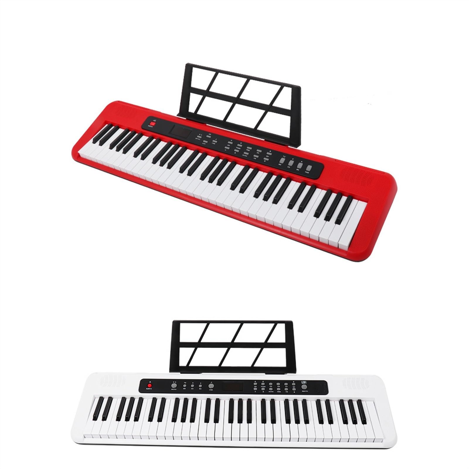 Principianti Tastiera Elettronica Tastiera Elettronica Per Principianti Adulti A 61 Tasti Con Luci E Musica Per Suonare Con Microfono E Spartito Musicale(White)