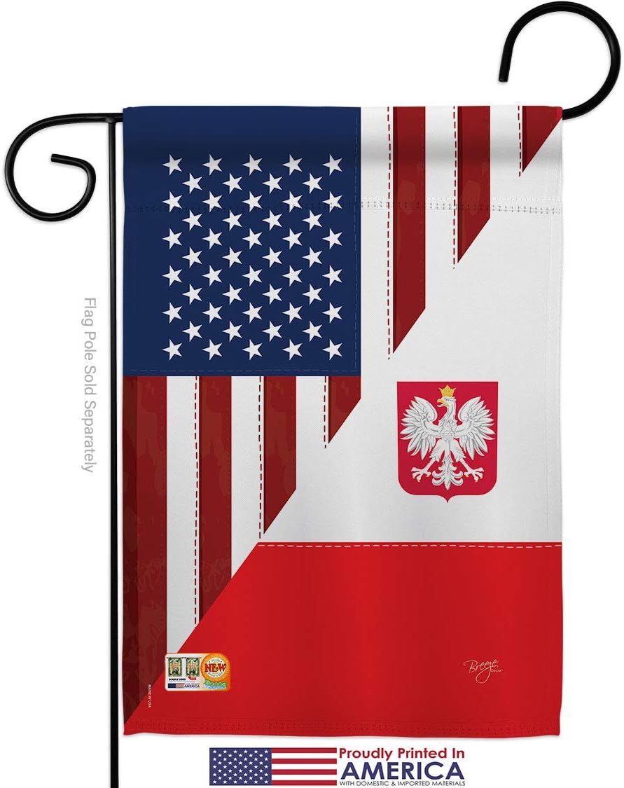 US Polish Friendship Garden Flags Pack Regional USA American Alliance World Country Particular Area Applique Small Decorative Gift Yard House Banner Made In 13 X 18.5