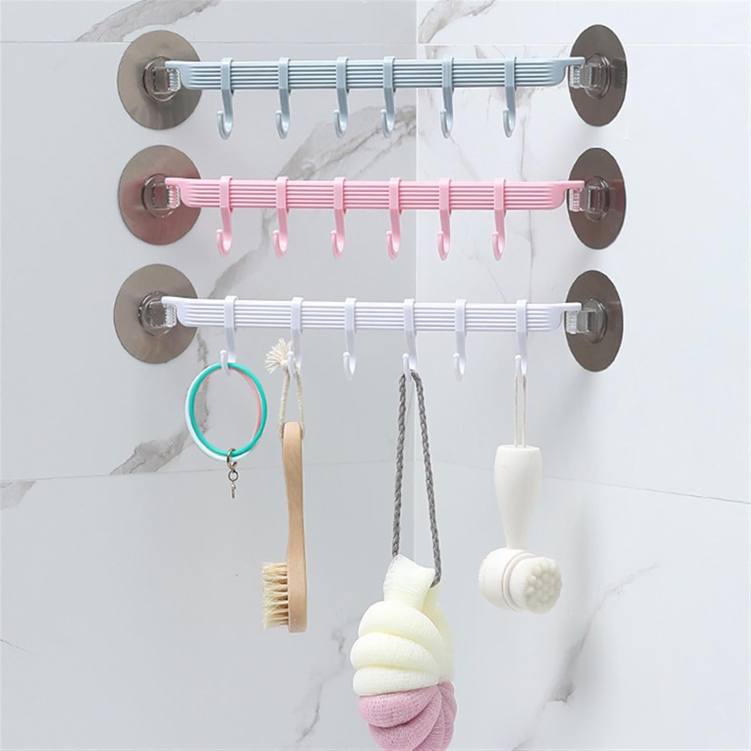 Hook Hook Bathroom Frame Towel Double Wall Tool Holder Hanger(OneColor)