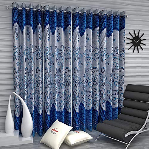 Home Sizzler 4 Pieces Classic Panel Eyelet Polyester Window Curtains - 5 Feet, Blue (B01I54MOY2) Amazon Price History, Amazon Price Tracker