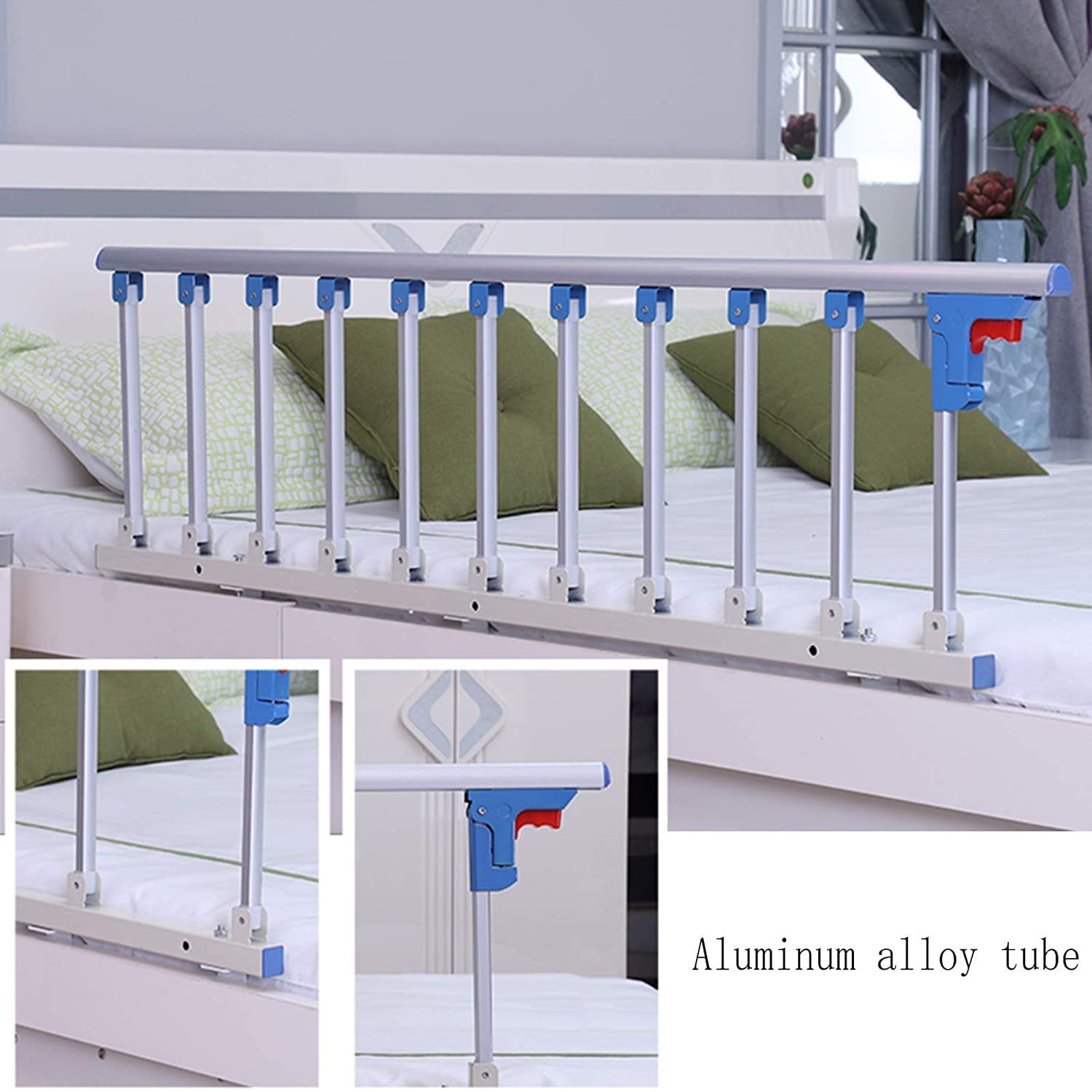 Lato per Anziani Sponde Letto per Anziani Adulti Barra di Sostegno Maniglia per Ringhiera Laterale Piega Sponde Laterali Assistenza Domiciliare Dispositivi di Assistenza alla Sicurezza Corrimano LAT