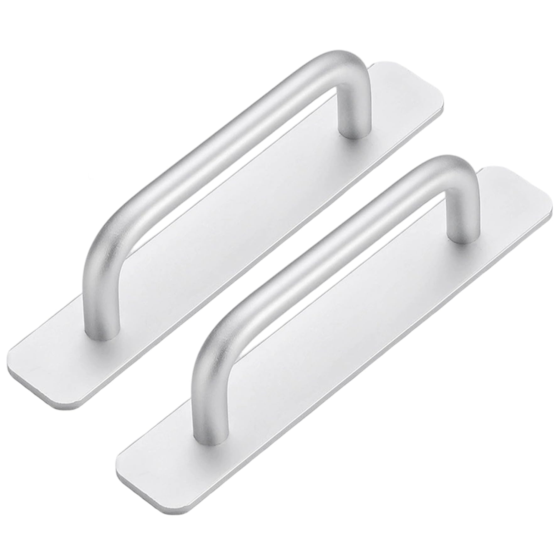 Cakeeyum 148Mm 2Pcs Adhesive Cabinet Handles Aluminum Alloy Drawer Pulls Helper With Adhesive Door Handle For Kitchen Cabinet Window Sliding Closet(5.83", Silver) Handles, Peel And Stick