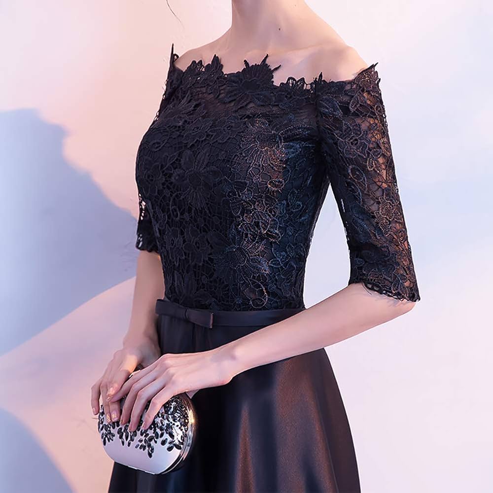 黒オフショルダーパーティードレス オフショルダー 黒ミニパーティードレス 結婚式 二次会 キャバ