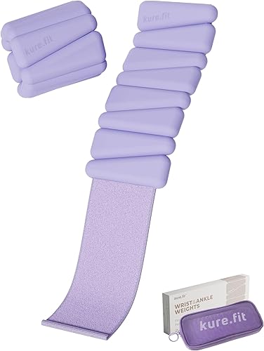 Miniatura 3 de Mancuerna ajustable rosa (5 libras) y pesas de tobillo ajustables moradas (1 libra)