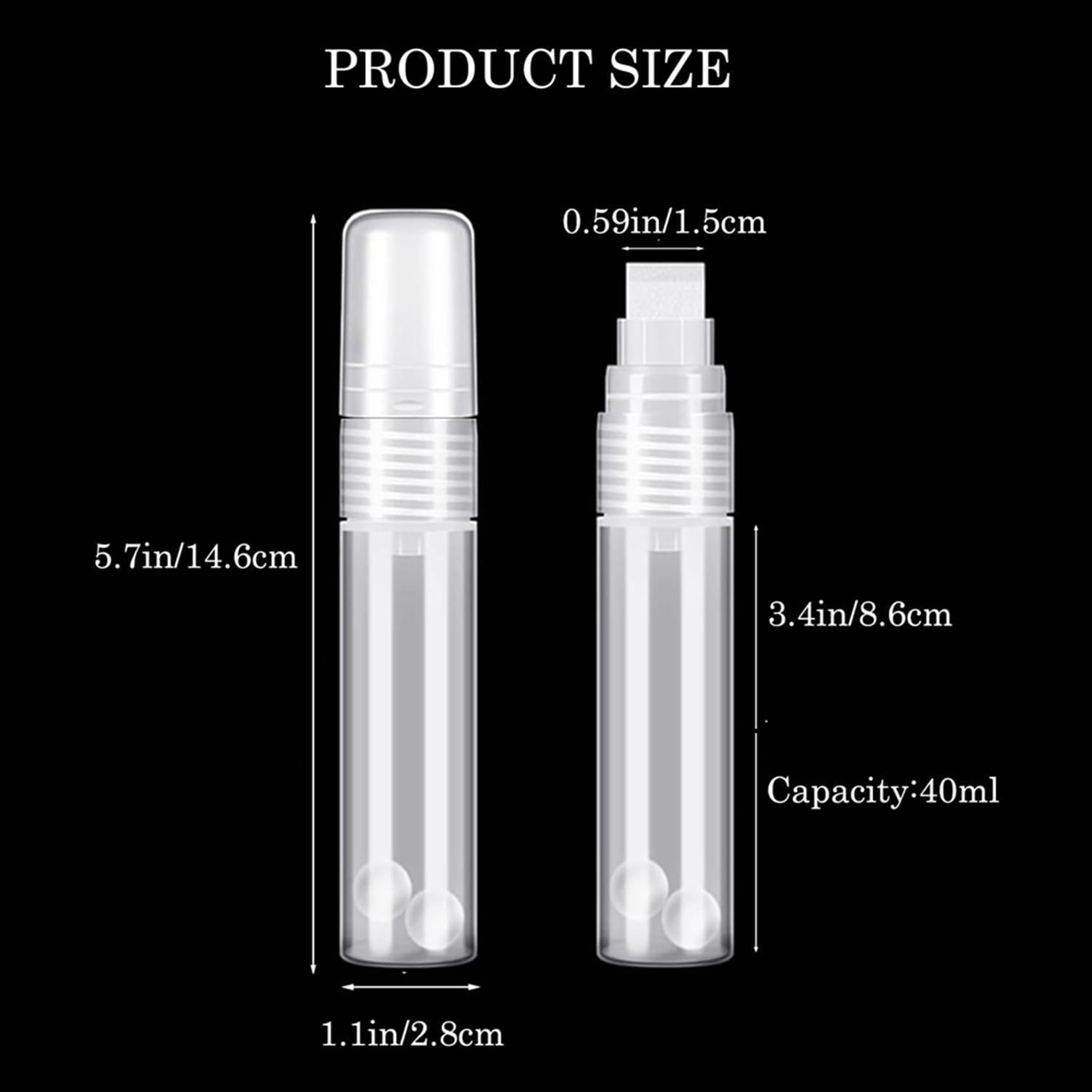 Lot de 30 Stylos à Peinture 15 mm Marqueur Permanent Vide en Acrylique Blanc Marqueur de Peinture Acrylique Transparent Marqueur Rechargeable