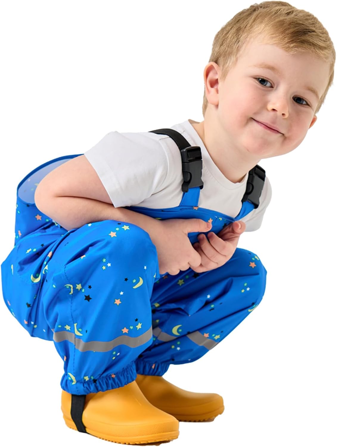 Boys Girls Rain Bib Pants Toddlers Suspender Rainpants Kids Waterproof Overalls Lightweight Rainwear - Image 4