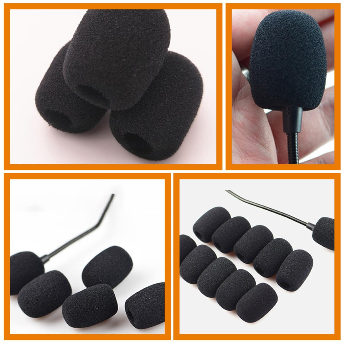 FOMIYES Bonnettes Micro en Mousse 50 Unités Housses de Protection pour Microphones Cravate Utilisation Professionnelle et Enregistrement Audio Noir