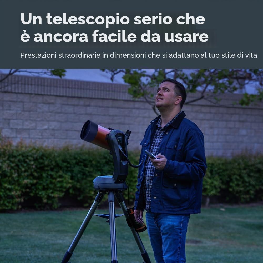 Celestron 11049 NexStar 4SE Telescopio Maksutov-Cassegrain computerizzato con montatura completamente automatica, tecnologia SkyAlign e rivestimento XLT, nero/arancio