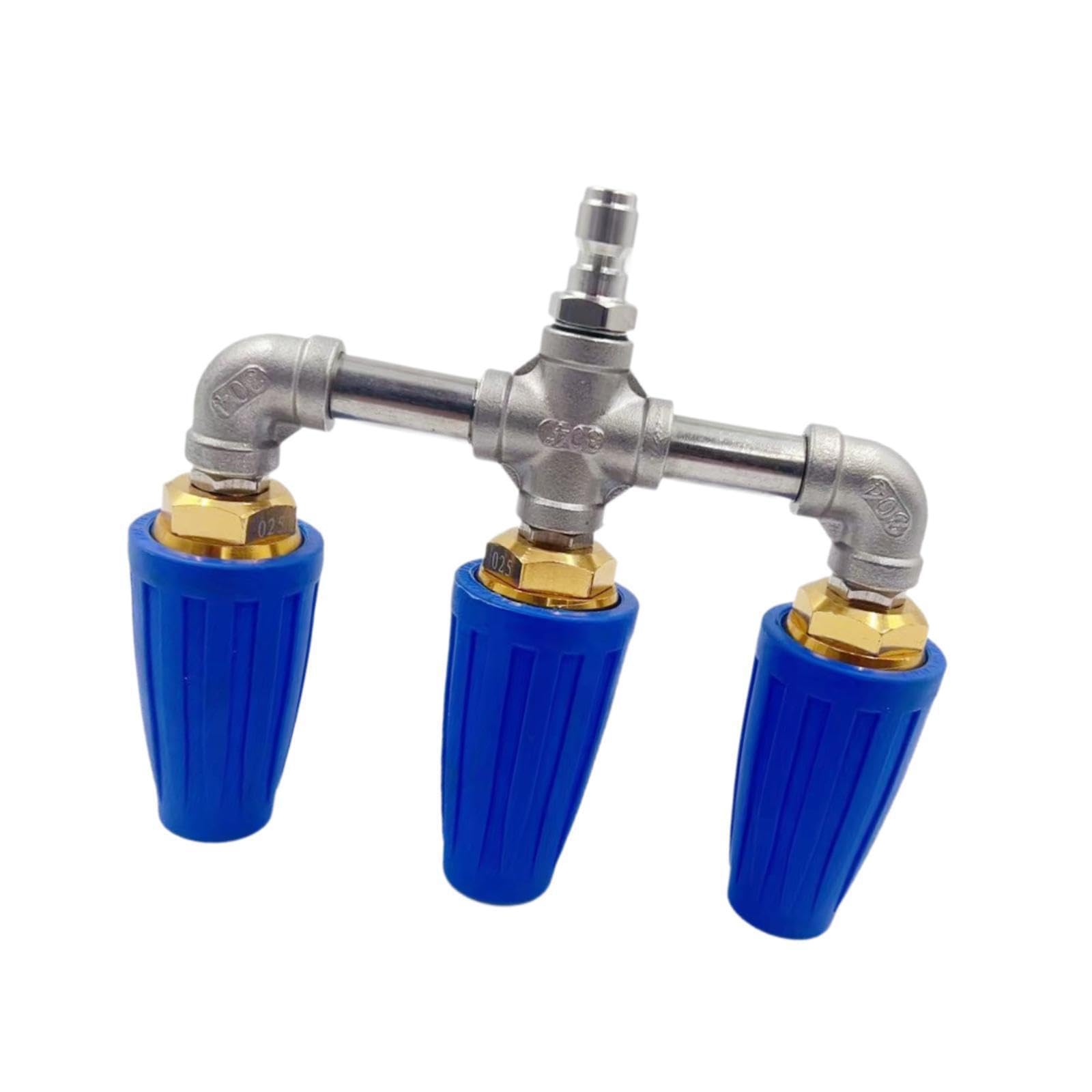 Ugello rotante rivoluzionario a 360°, ugello triplo di ricambio per idropulitrice, semplifica le attività di pulizia in casa, accessorio 3 in 1, , Blu , 16x15 cm