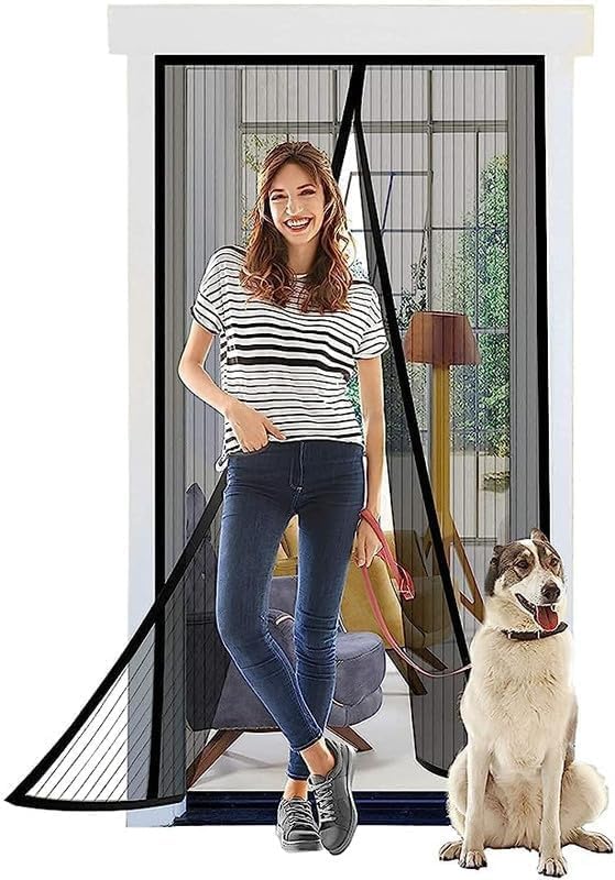 Image of Polyester Magnetic Mosquito Net for Door | Mosquito Curtain for All Door Types & Sizes | Auto-Closing Insect Screen to Keep Mosquito Out (210x100 cms)