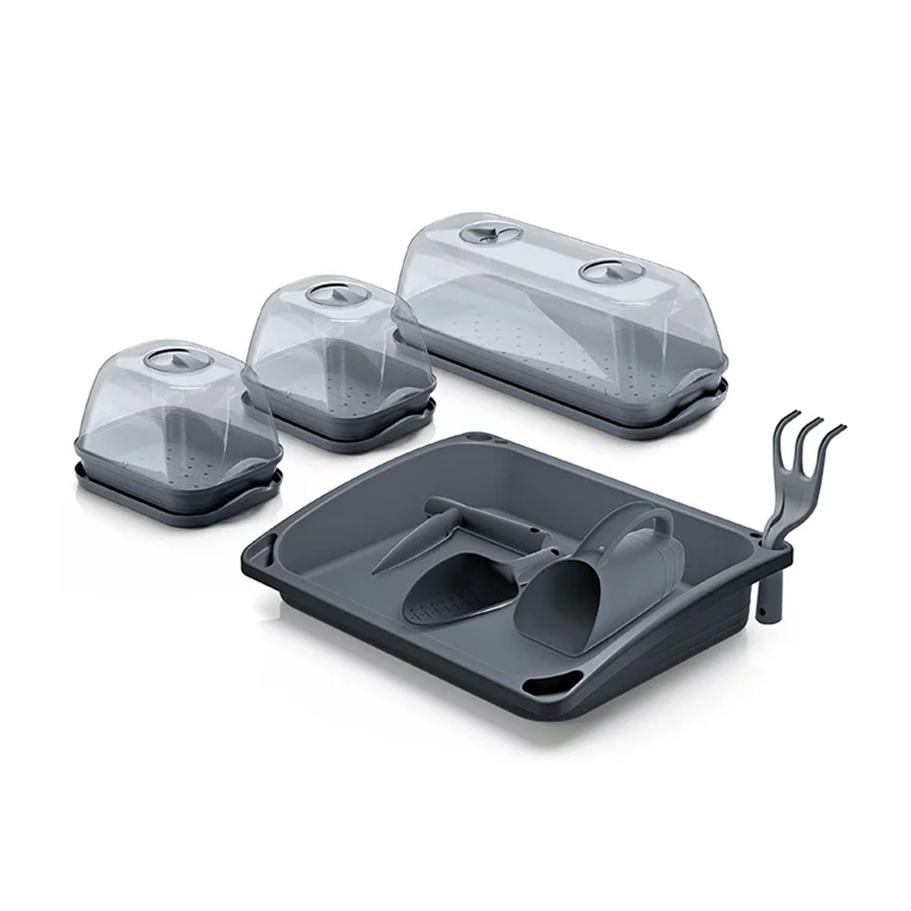 Kamerkas kweekbak, 3 stuks, 36 cellen, mini-broeikas kweekset, herbruikbare zaailingstartertrays, kunststof kweekschalen met deksel, ventilatie voor planten