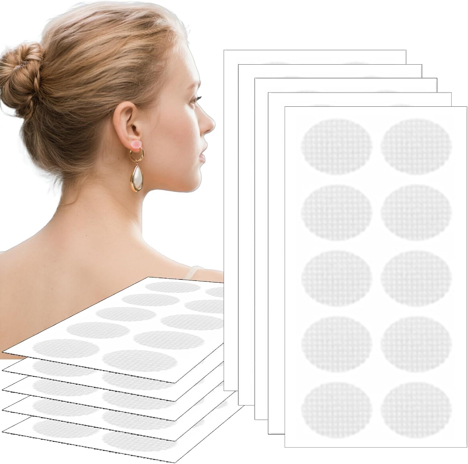 Ear Lobe Tape - Invisible Ear Lobe Support Patch for Pierced Ears - Eliminates the Look of Torn or Stretched Piercings - Protects Healthy Ear Lobes from Tearing (30 Piece)-image-44