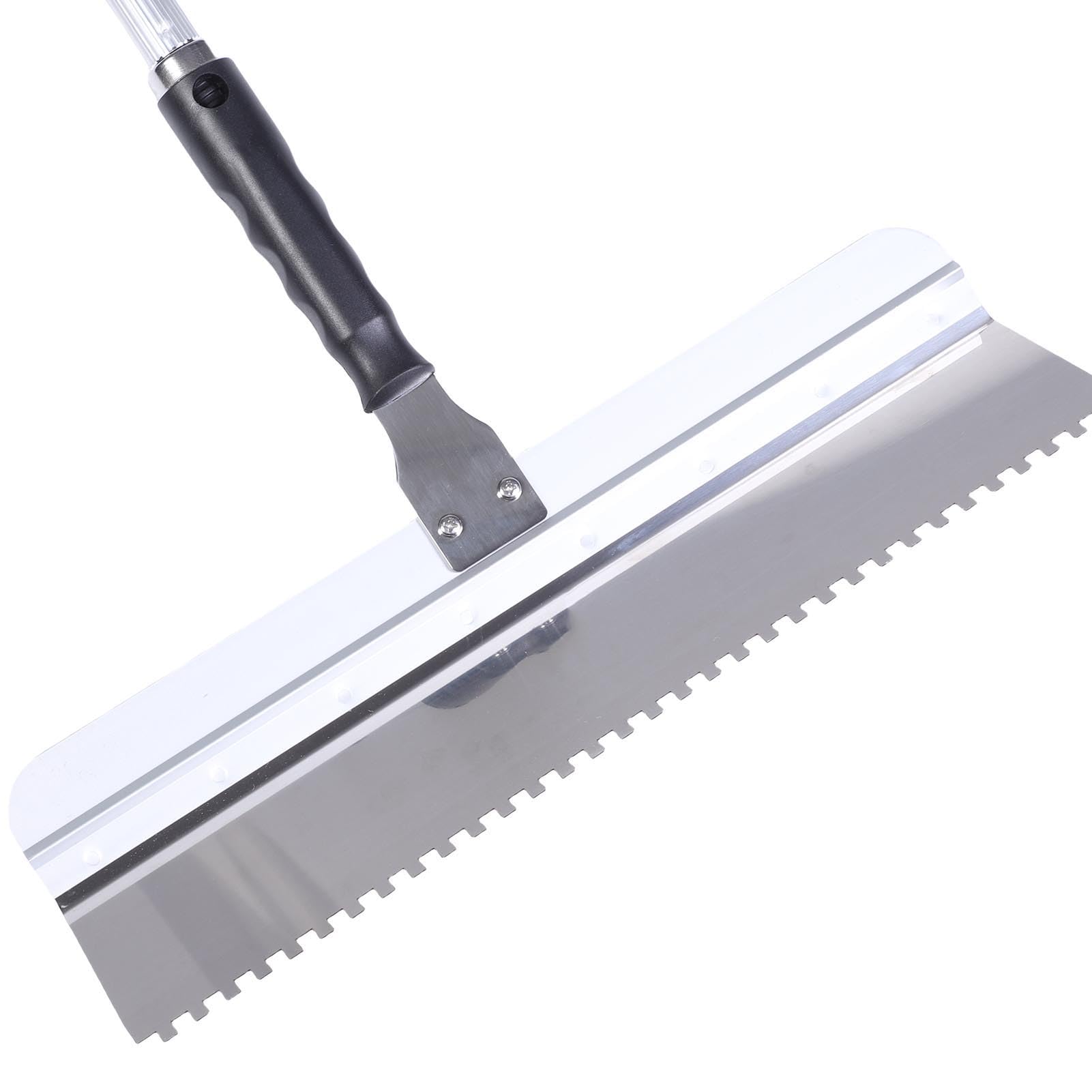 Raspador de Piso Autonivelante para Cemento, 1 6 Pulgadas, 3 Cuchillas |3 Cuchillas Intercambiables, Telescópico 50-100CM, Escobilla de Goma Autonivelante para Eliminación de Pintura de Pisos,