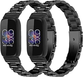 GTHY Metal bands Compatible with Fitbit inspire 3 Band,For Women Men,Replacement Strap,Large Small,304 stainless steel Wristbands watch band For inspire 3