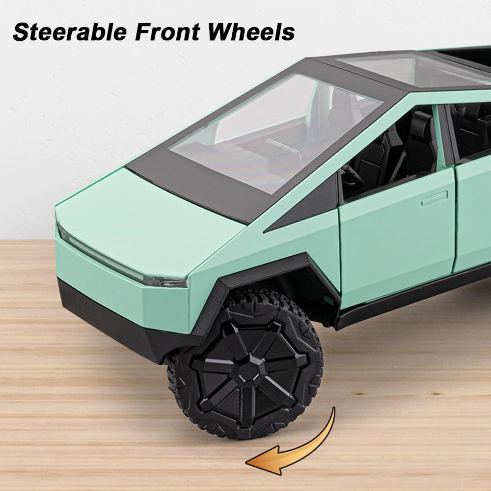 1/24 Toy Trucks and Trailer for Boys Adults, Diecast Metal Pickup Trailer RV Model Kit, Pickup Truck Model Toy with Motorcycle, Truck and Trailer Toys for Birthday Gift 3