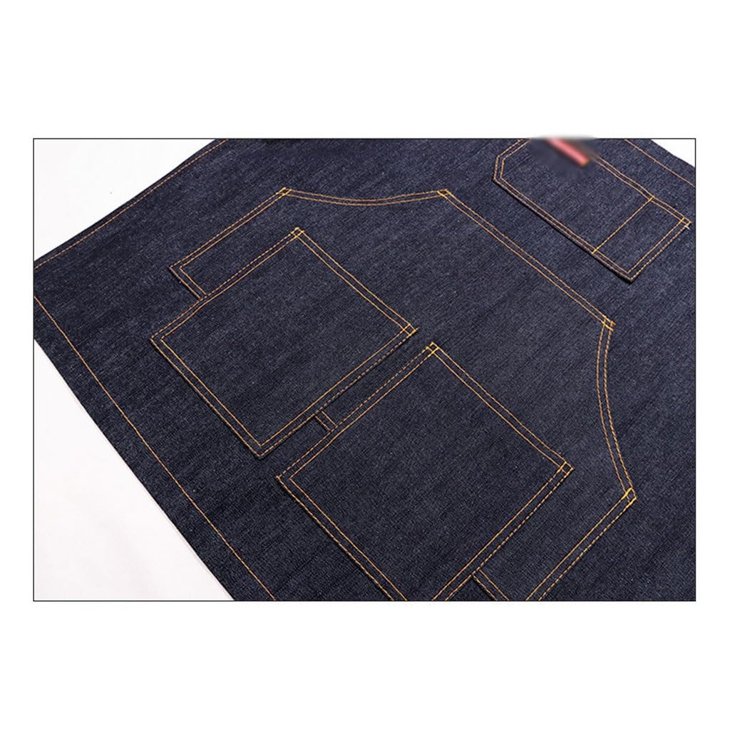 Delantal Delantal de Peluquero Denim for Hombres y Mujeres, Trabajo en Restaurante, Barista, té con Leche, barbería, Monos de Pintura artística Delantal(A)