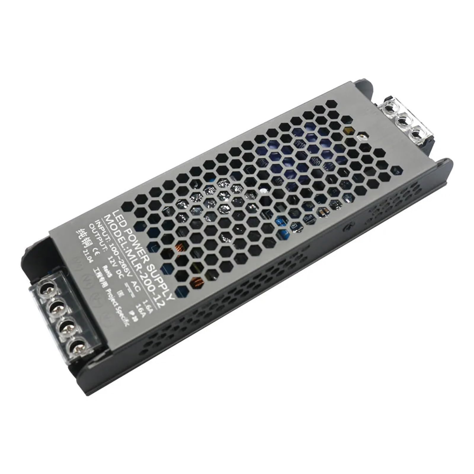 FCARUMIQP Ultra Thin DC 12V Lighting 100W 150W 200W 300W 400W LED Driver Power Supply Super A/D Converter for Strip(200w Dc12v)