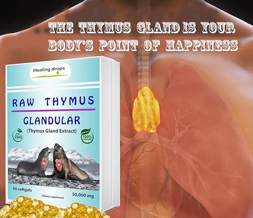 Miniatura 4 de HEALING DROPS Suplemento glandular Thymus Extracto de tejido crudo - Apoya la alergia inmunológica Histamina Health Geles suaves con Harbor Seal