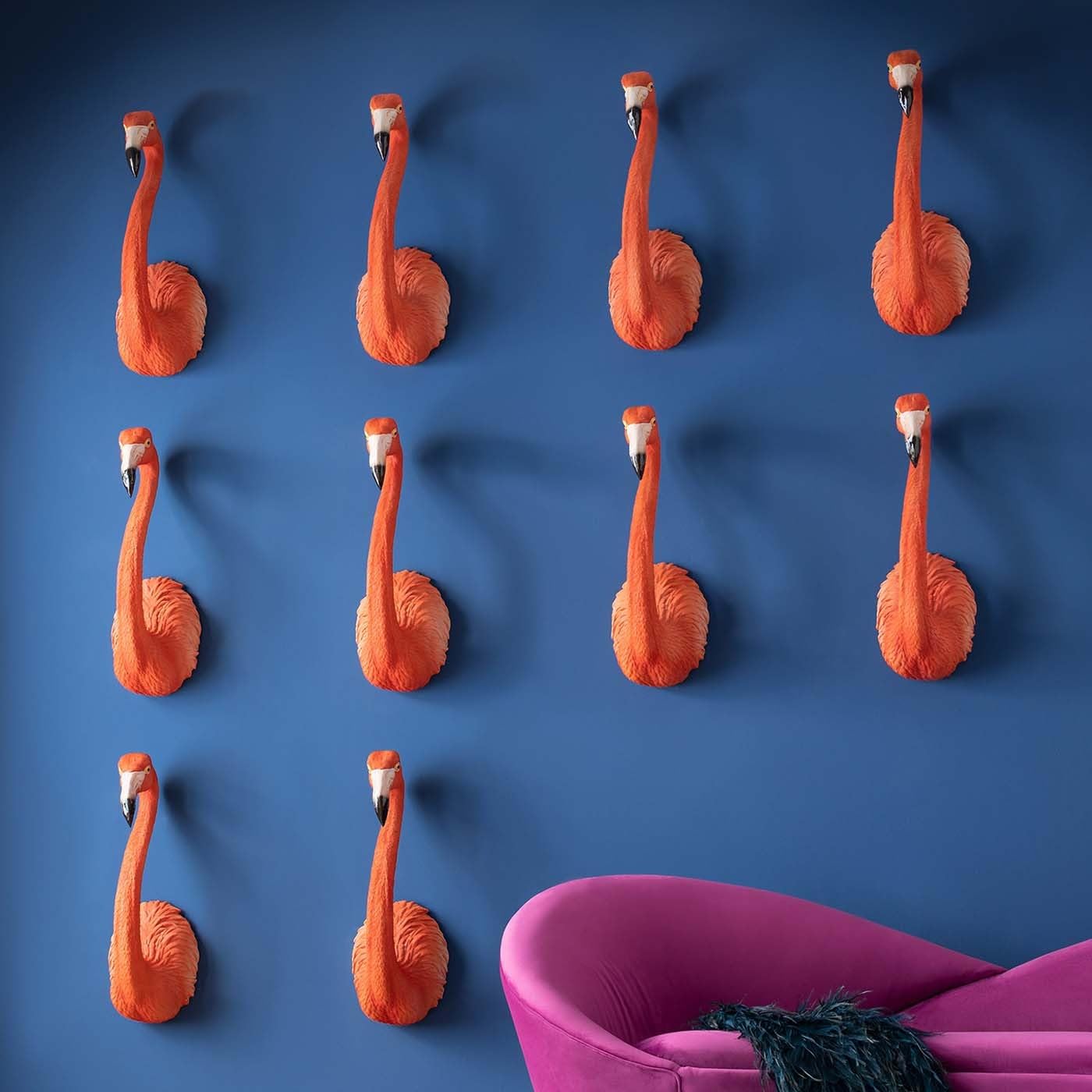 Kare Design Decorazione da Parete Flamingo Road, Rosa Salmonato, 72 cm, Stile Giungla, Tocco Esotico, Animali, Decorazione Effetto Speciale, Idea Regalo